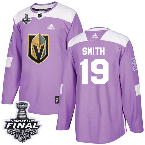 Adidas Golden Knights #19 Reilly Smith Purple Authentic Fights Cancer 2018 Stanley Cup Final Stitched NHL Jersey
